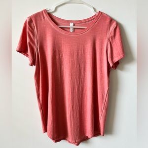 Lululemon Love Crew T-shirt Heathered Raspberry Cream size 6